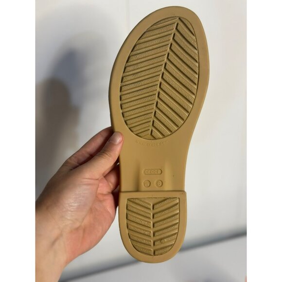 Crocs Tulum Open Flat Sandals | Women’s Size 6 Coral Pink Tan Lightweight Style - Picture 5 of 6